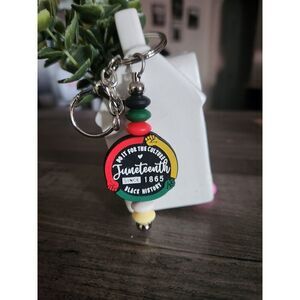 Juneteenth Silicone Beaded Keychain